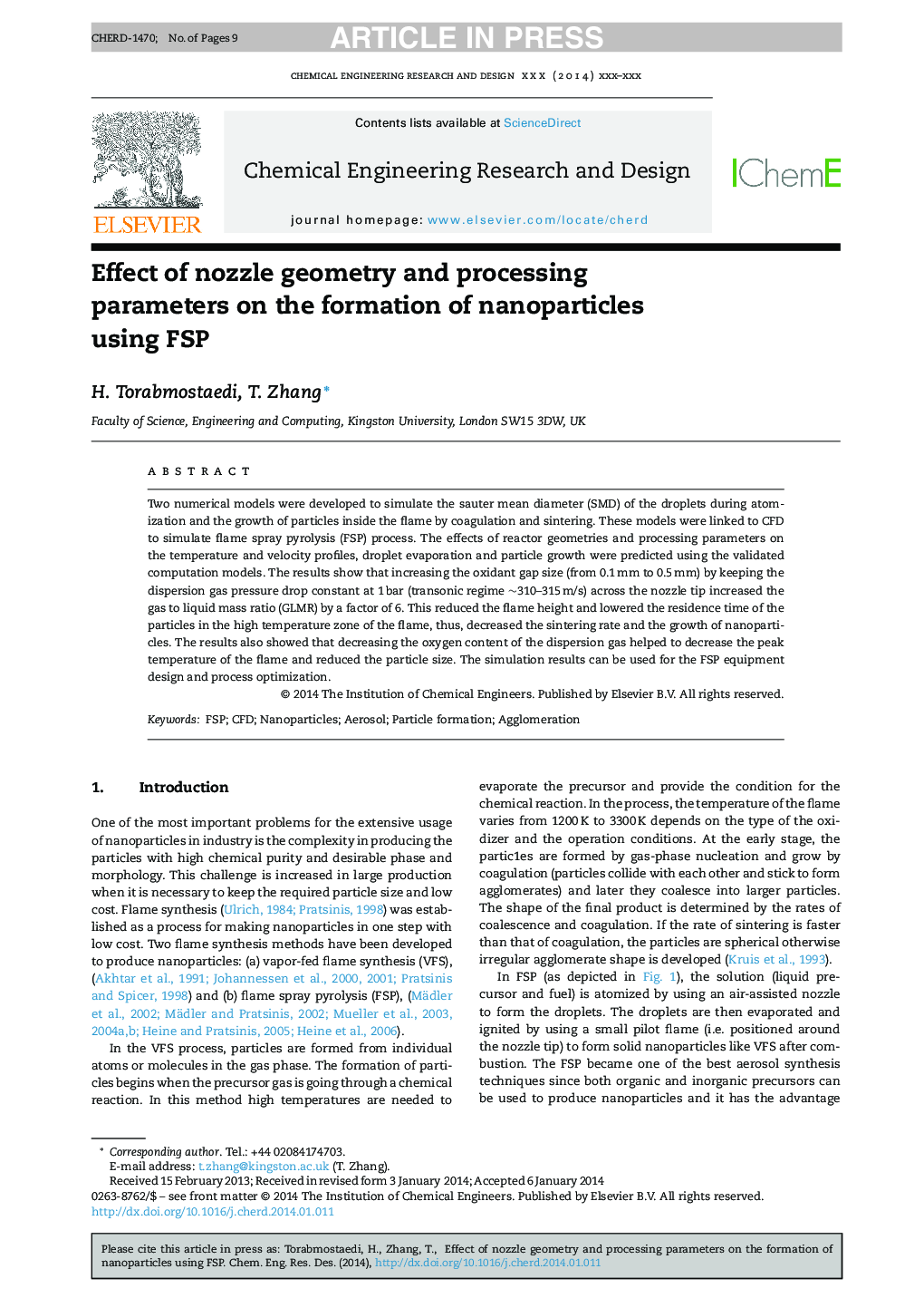 Effect of nozzle geometry and processing parameters on the formation of nanoparticles using FSP