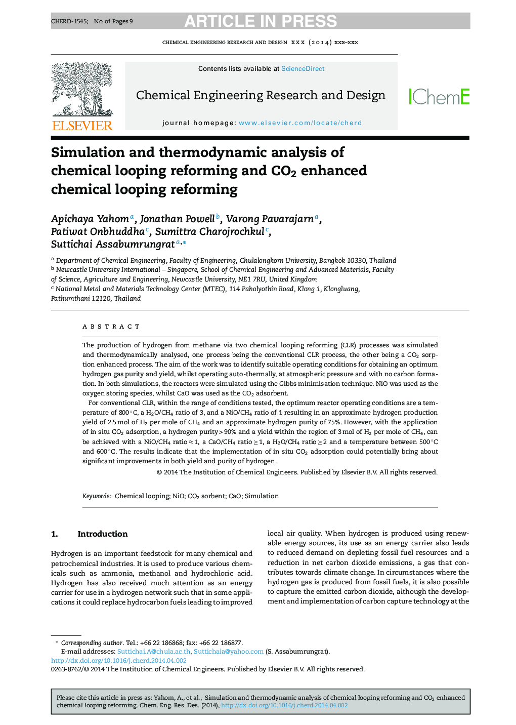 Simulation and thermodynamic analysis of chemical looping reforming and CO2 enhanced chemical looping reforming