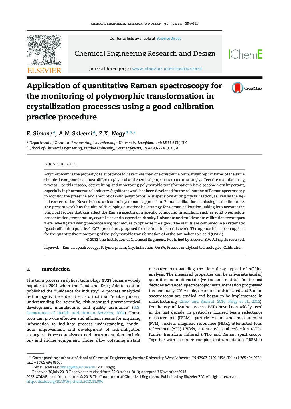 Application of quantitative Raman spectroscopy for the monitoring of polymorphic transformation in crystallization processes using a good calibration practice procedure