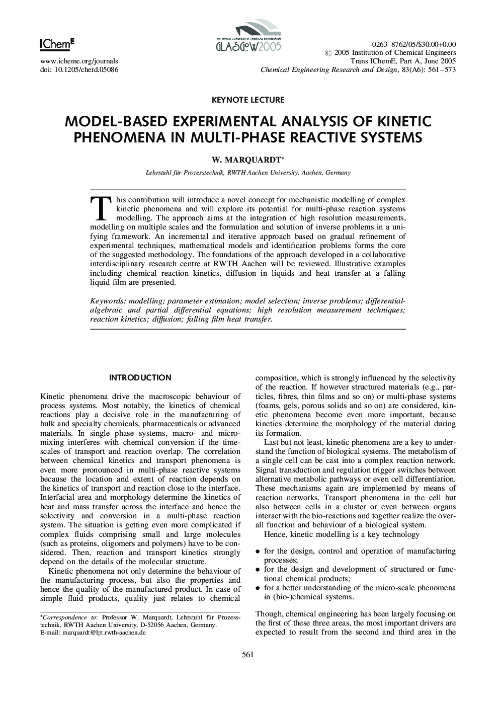 Model-Based Experimental Analysis of Kinetic Phenomena in Multi-Phase Reactive Systems