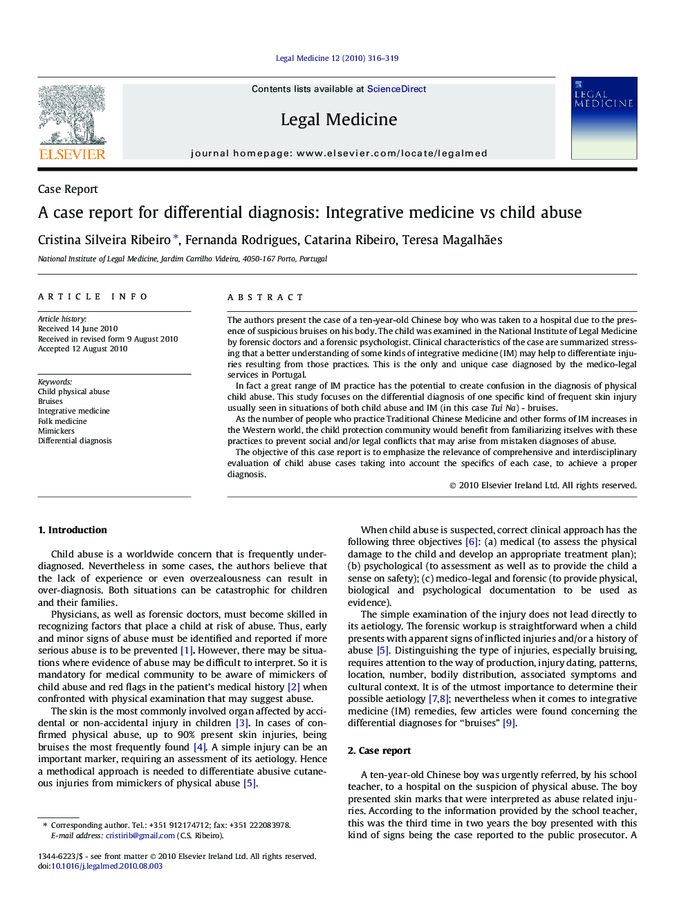 A case report for differential diagnosis: Integrative medicine vs child abuse