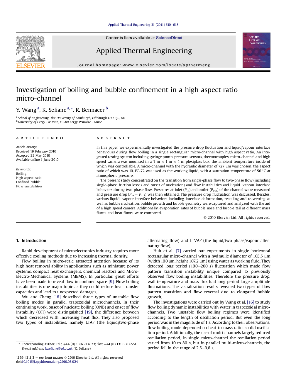 Investigation of boiling and bubble confinement in a high aspect ratio micro-channel