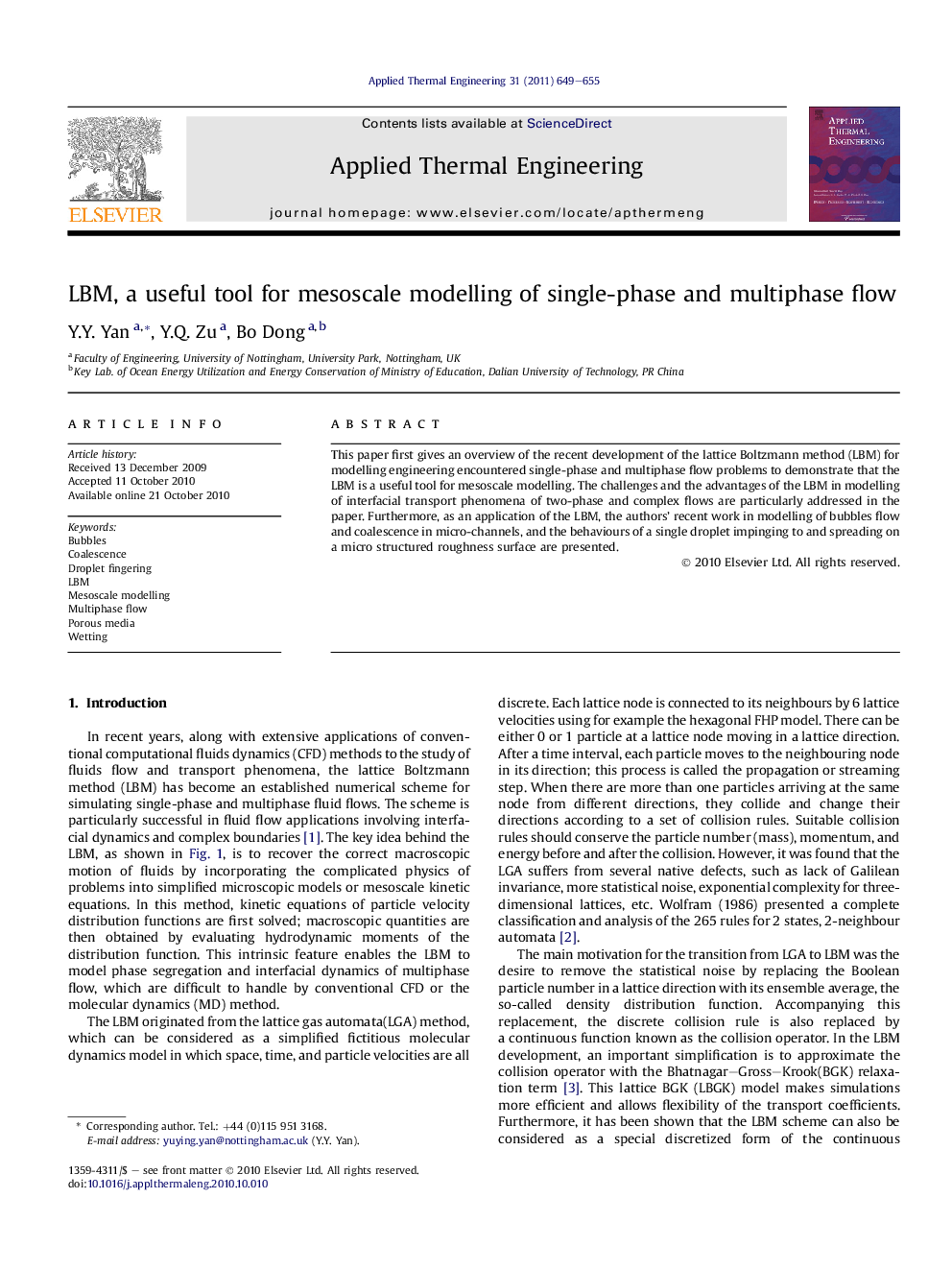 LBM, a useful tool for mesoscale modelling of single-phase and multiphase flow