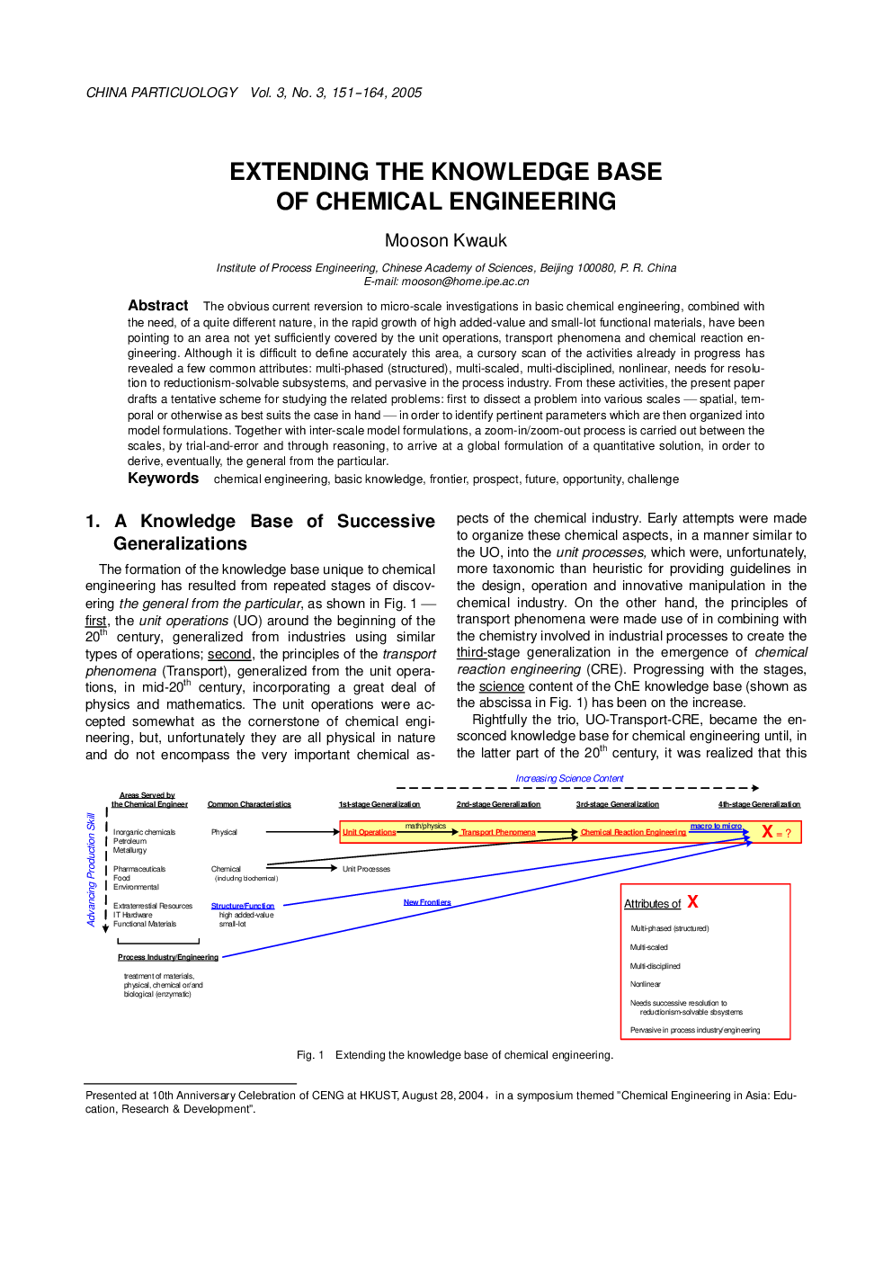 Extending the knowledge base of chemical engineering