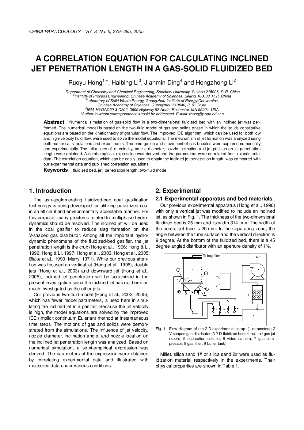 A correlation equation for calculating inclined jet penetration length in a gas-solid fluidized bed