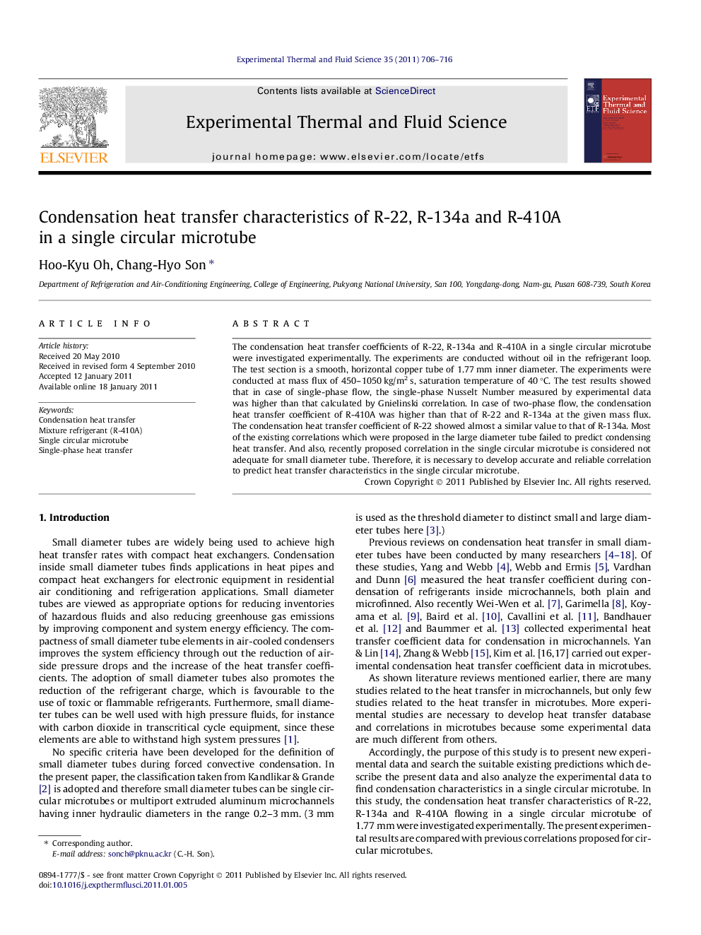 Condensation heat transfer characteristics of R-22, R-134a and R-410A in a single circular microtube