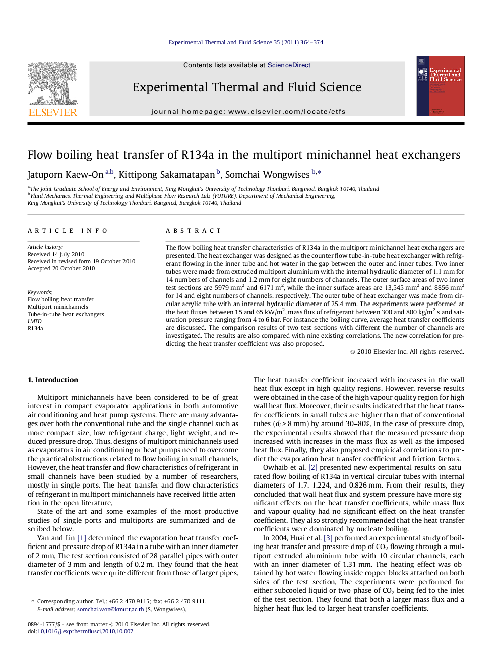 Flow boiling heat transfer of R134a in the multiport minichannel heat exchangers