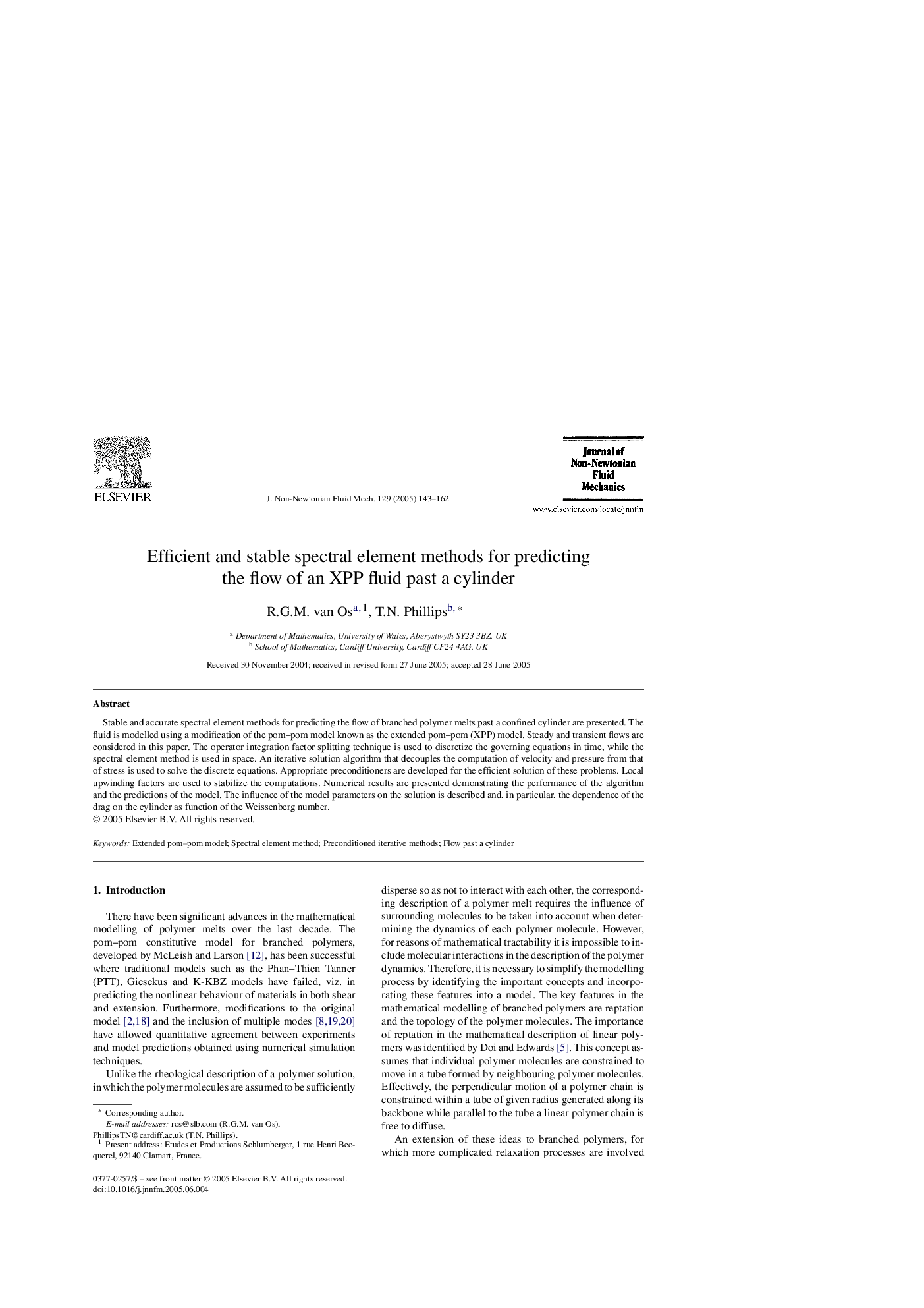 Efficient and stable spectral element methods for predicting the flow of an XPP fluid past a cylinder