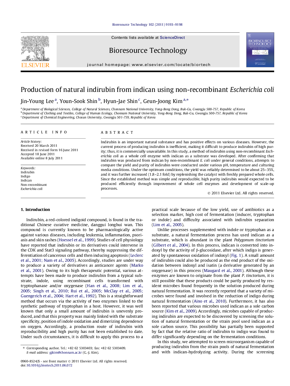 Production of natural indirubin from indican using non-recombinant Escherichia coli