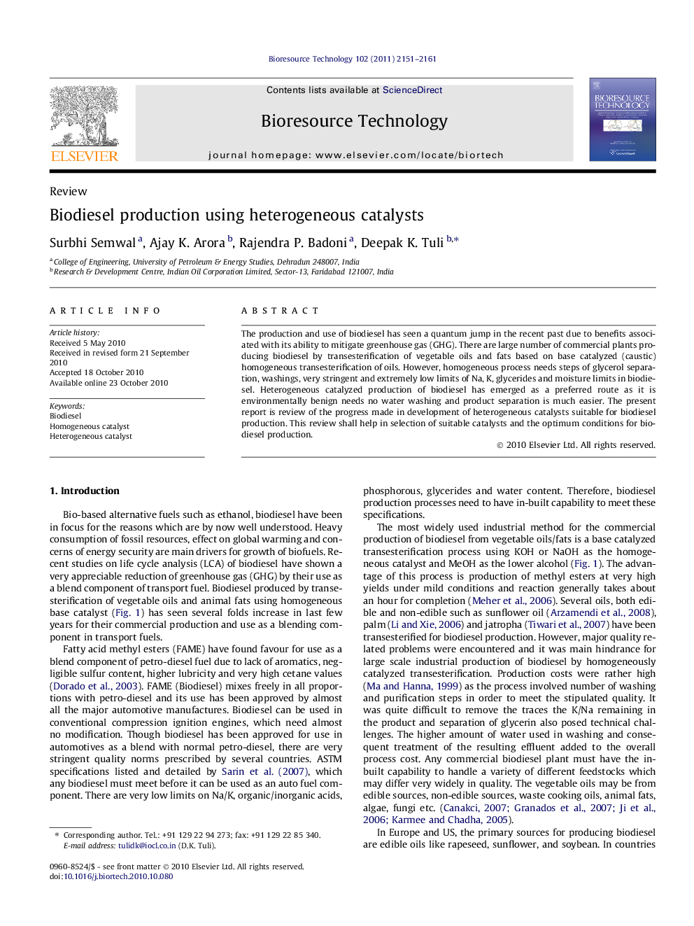 Biodiesel production using heterogeneous catalysts