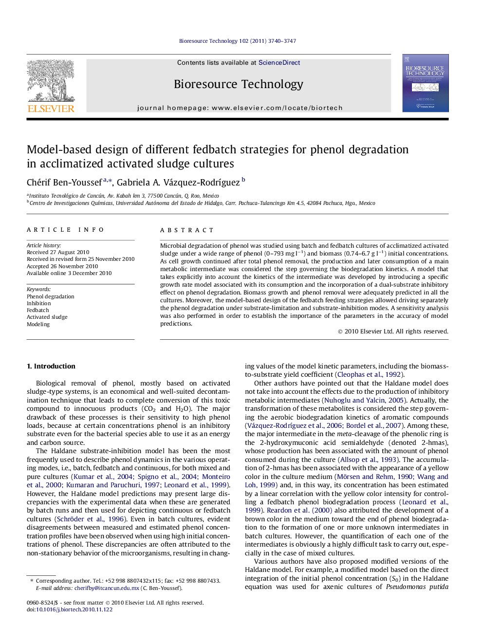 Model-based design of different fedbatch strategies for phenol degradation in acclimatized activated sludge cultures