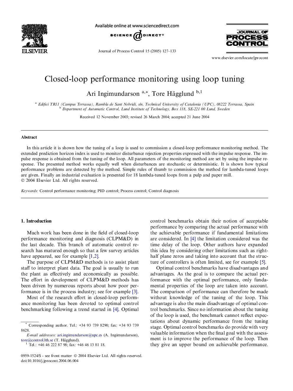 Closed-loop performance monitoring using loop tuning