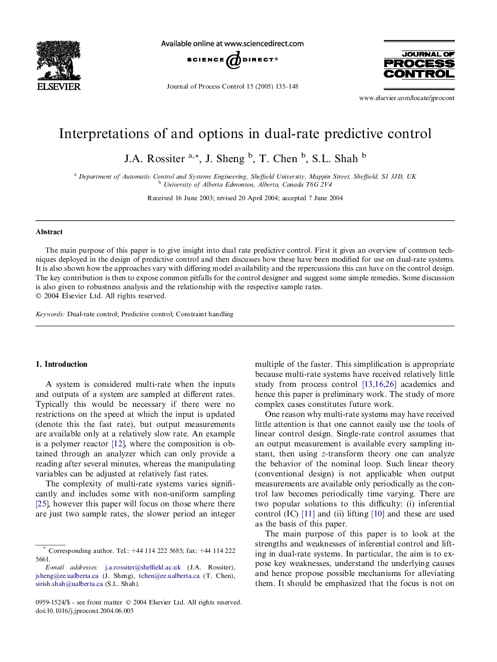 Interpretations of and options in dual-rate predictive control