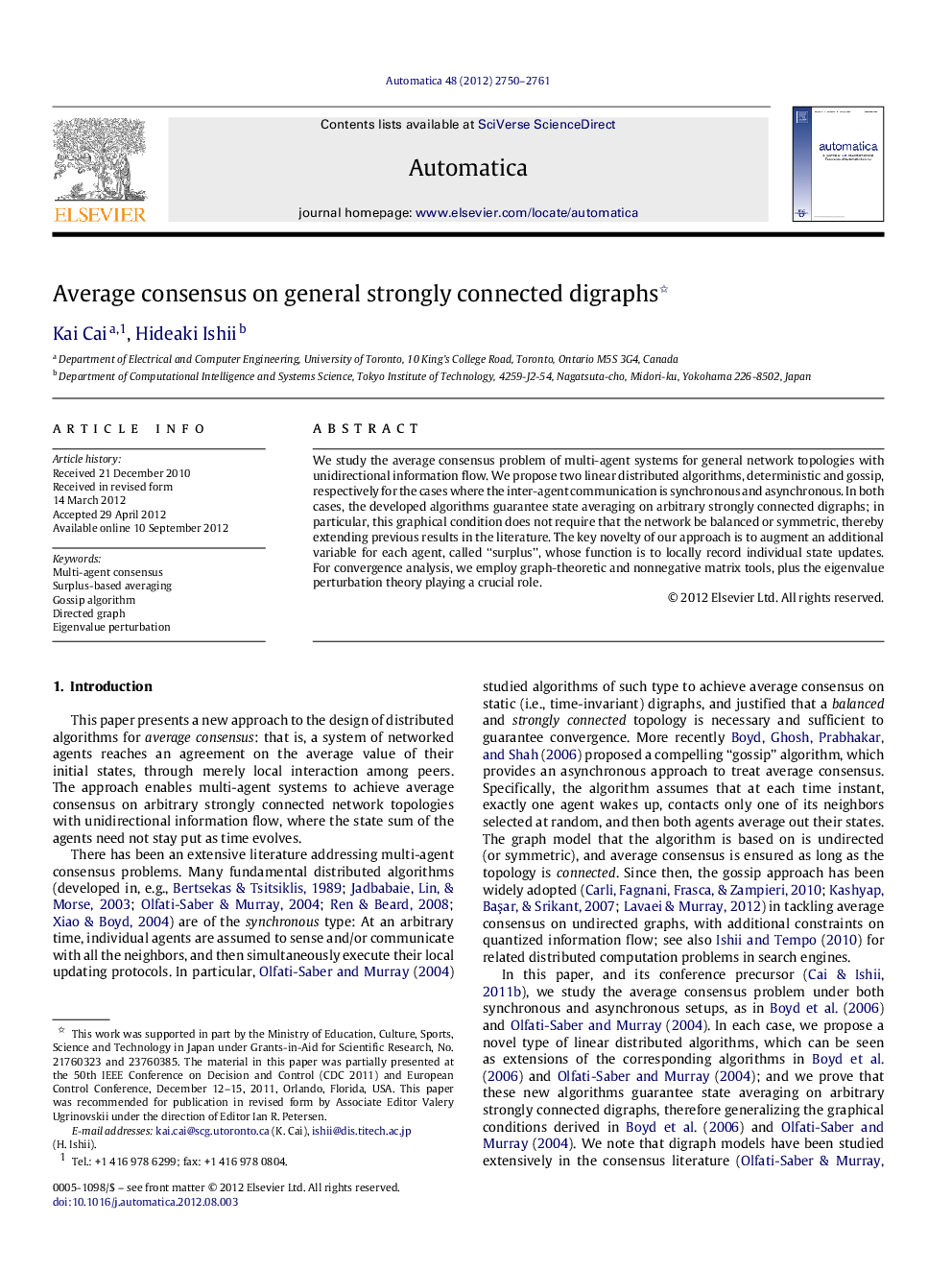 Average consensus on general strongly connected digraphs