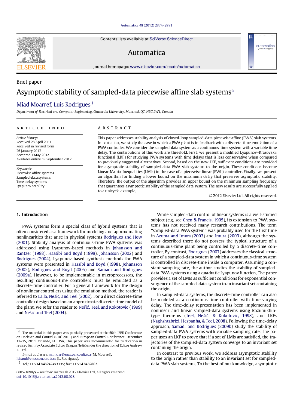 Asymptotic stability of sampled-data piecewise affine slab systems