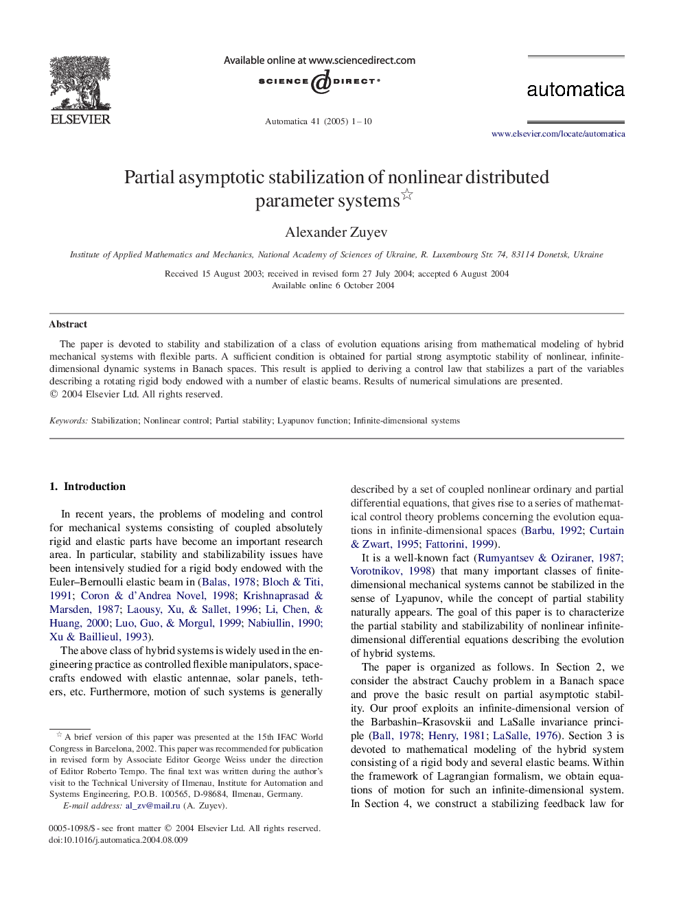 Partial asymptotic stabilization of nonlinear distributed parameter systems