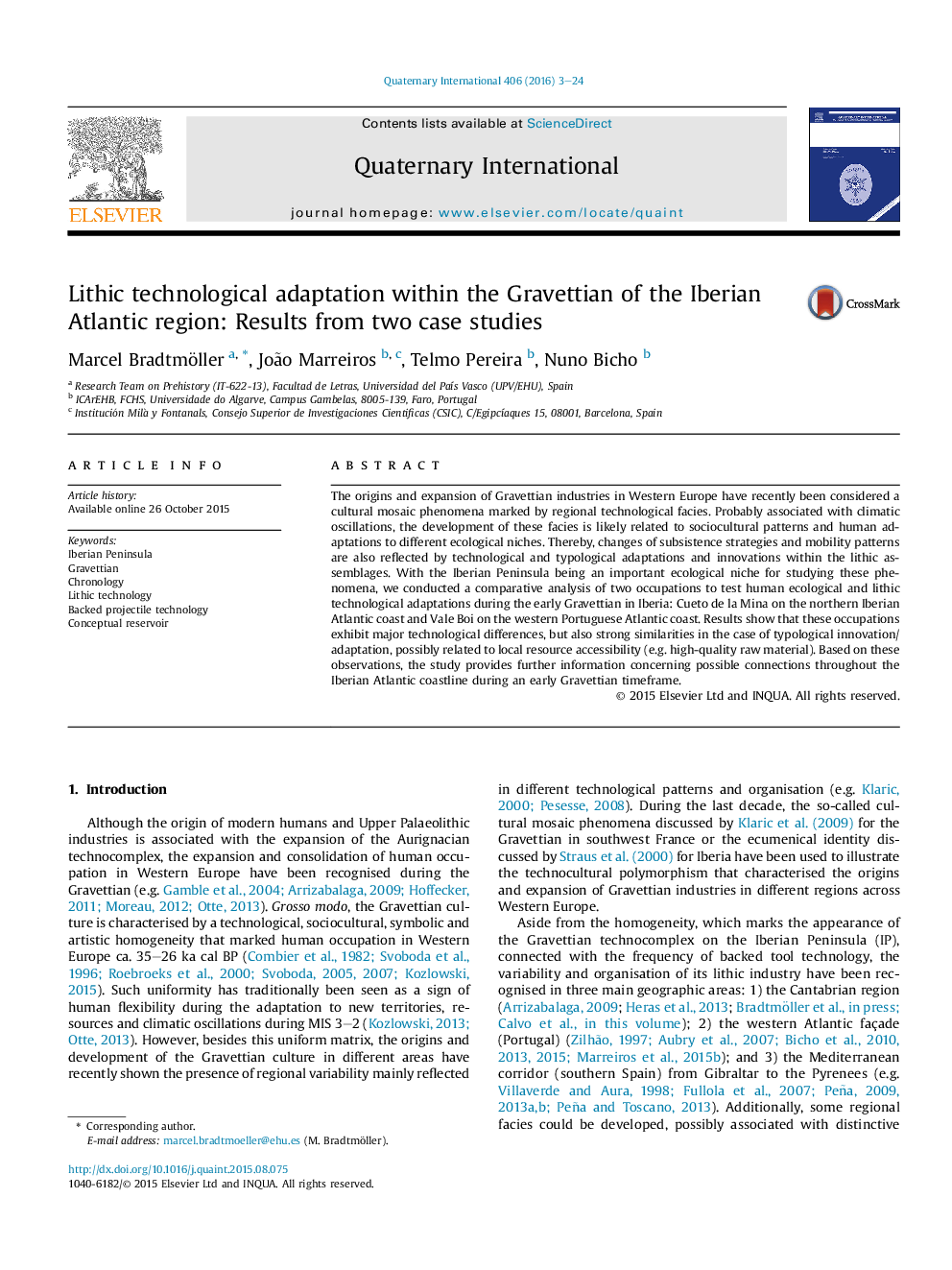 Lithic technological adaptation within the Gravettian of the Iberian Atlantic region: Results from two case studies