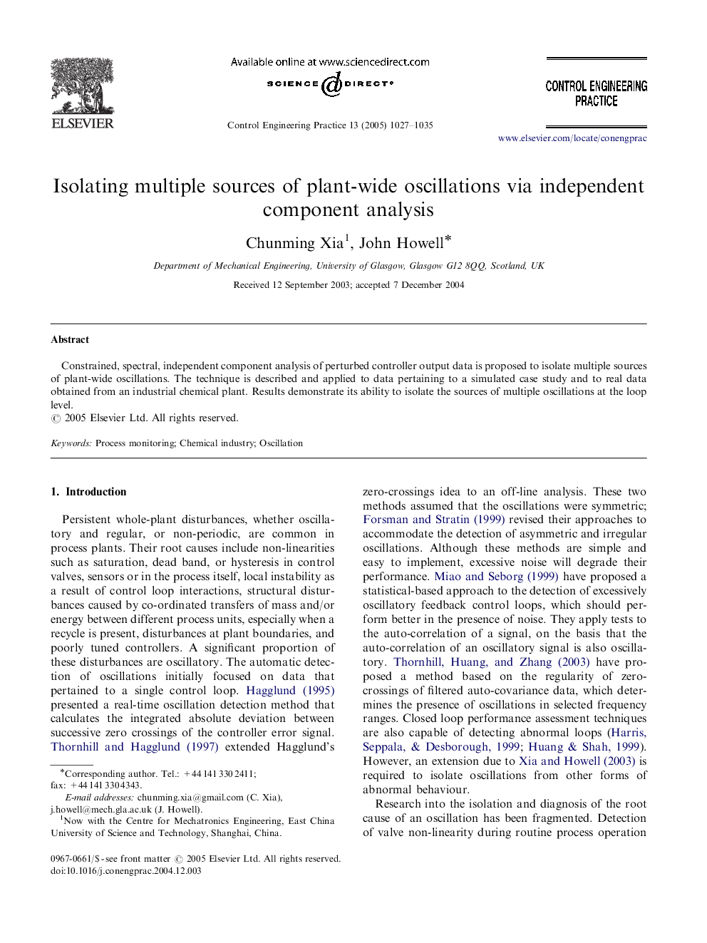 Isolating multiple sources of plant-wide oscillations via independent component analysis