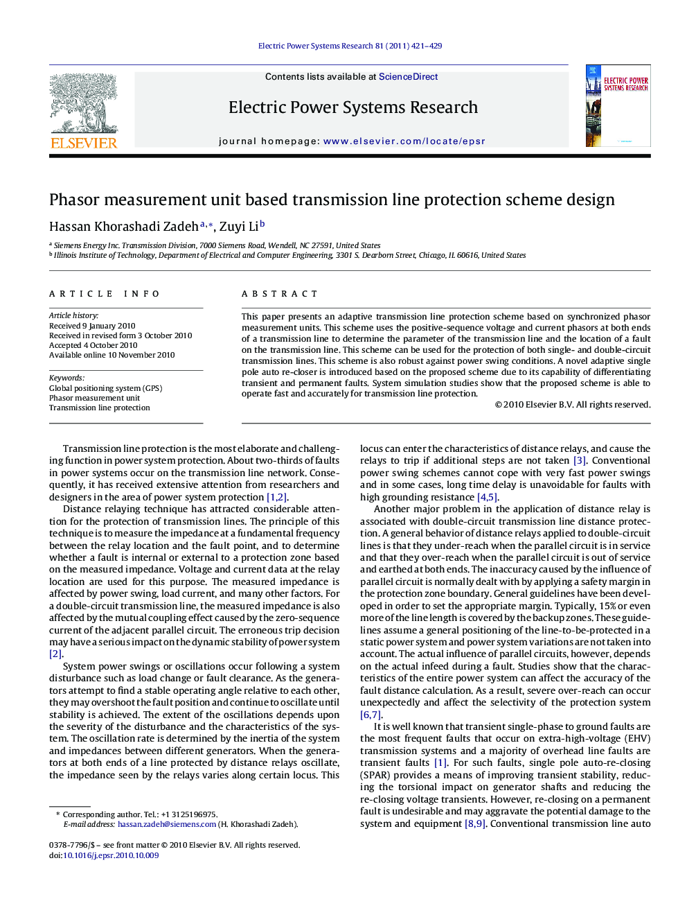 Phasor measurement unit based transmission line protection scheme design