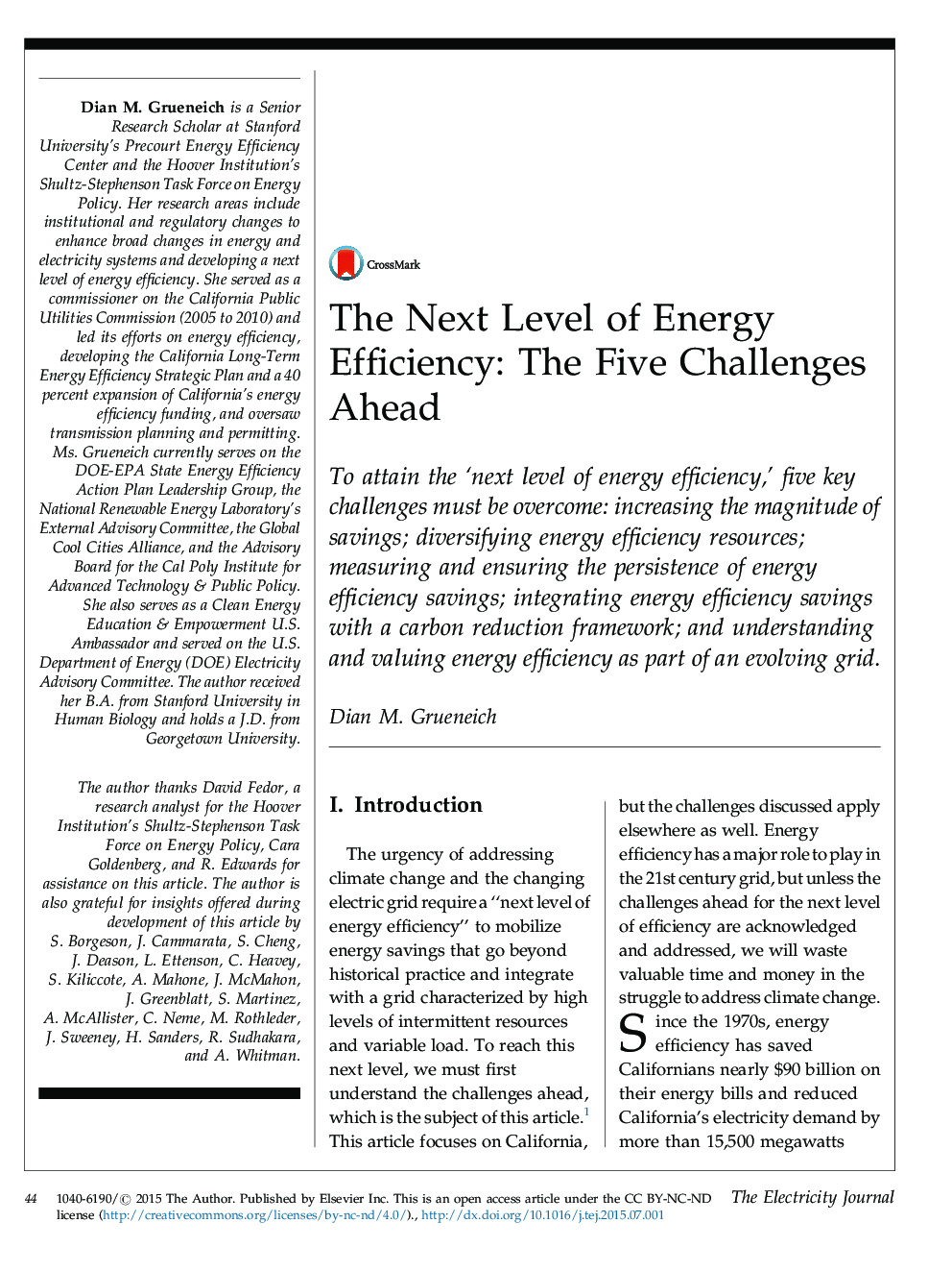 The Next Level of Energy Efficiency: The Five Challenges Ahead