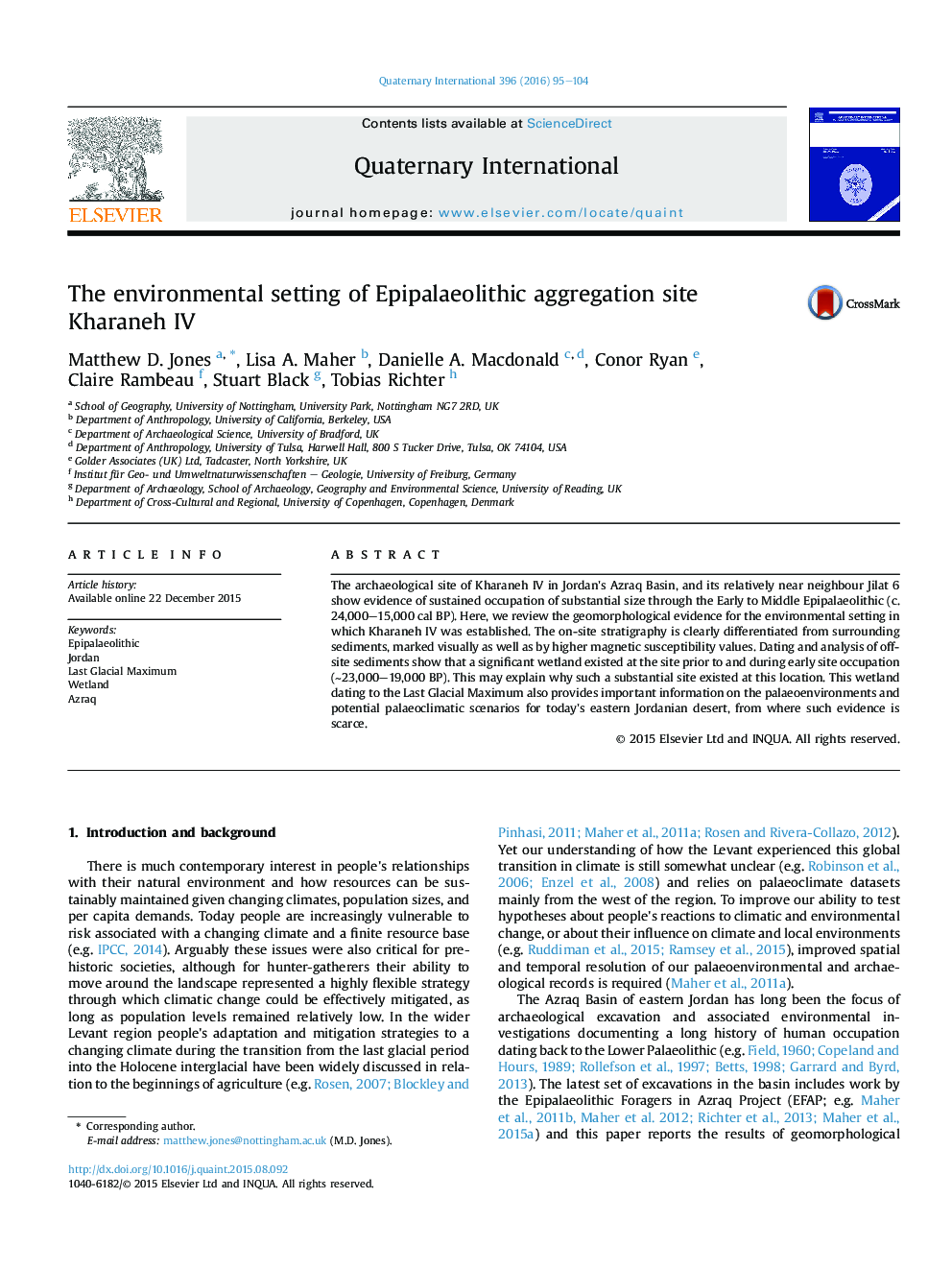 محیط زیست محیط تجمع Epipalaeolithic Kharaneh IV