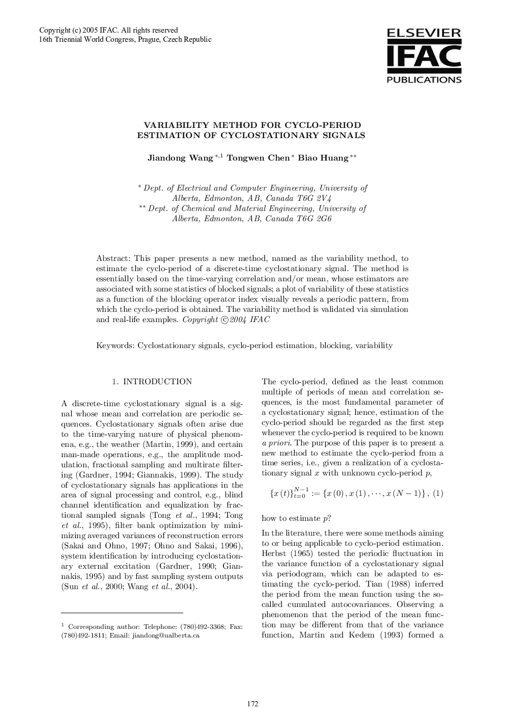 VARIABILITY METHOD FOR CYCLO-PERIOD ESTIMATION OF CYCLOSTATIONARY SIGNALS