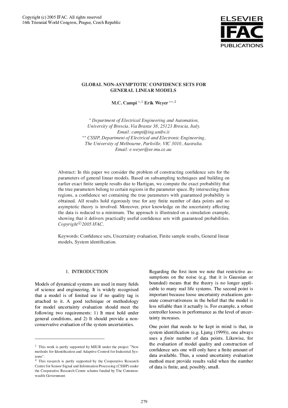 GLOBAL NON-ASYMPTOTIC CONFIDENCE SETS FOR GENERAL LINEAR MODELS