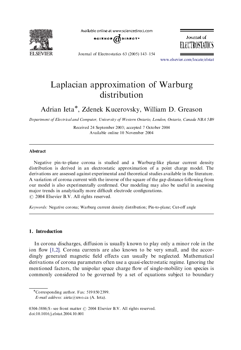 Laplacian approximation of Warburg distribution