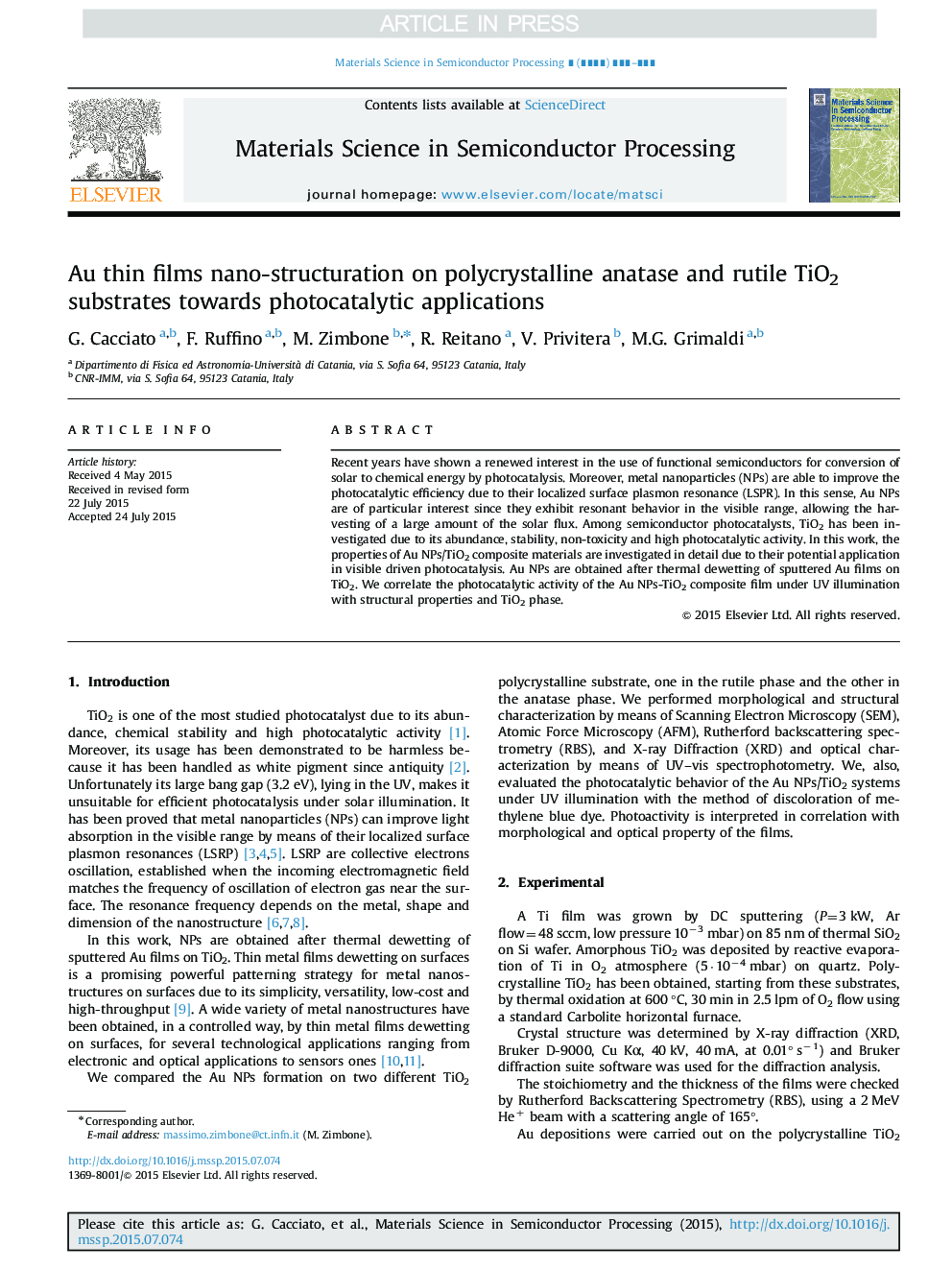 Au thin films nano-structuration on polycrystalline anatase and rutile TiO2 substrates towards photocatalytic applications