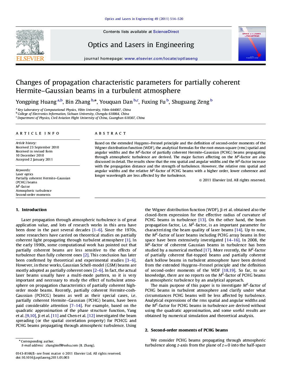 Changes of propagation characteristic parameters for partially coherent Hermite-Gaussian beams in a turbulent atmosphere