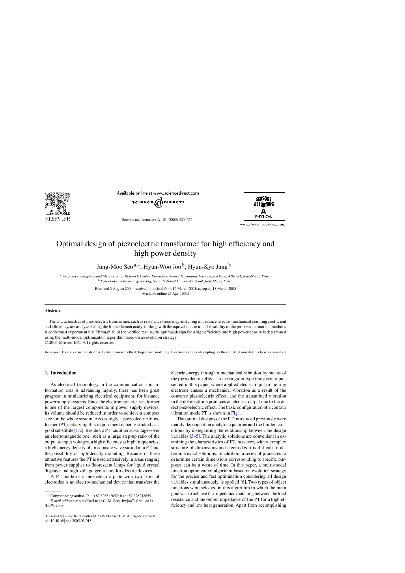 Optimal design of piezoelectric transformer for high efficiency and high power density