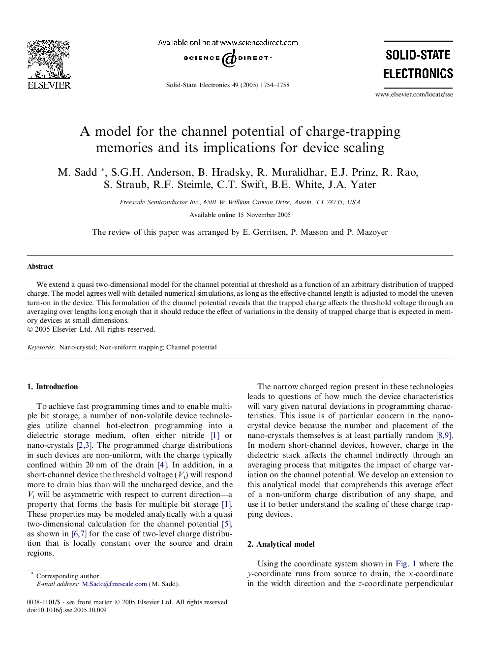 A model for the channel potential of charge-trapping memories and its implications for device scaling