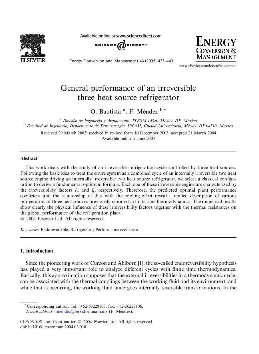 General performance of an irreversible three heat source refrigerator