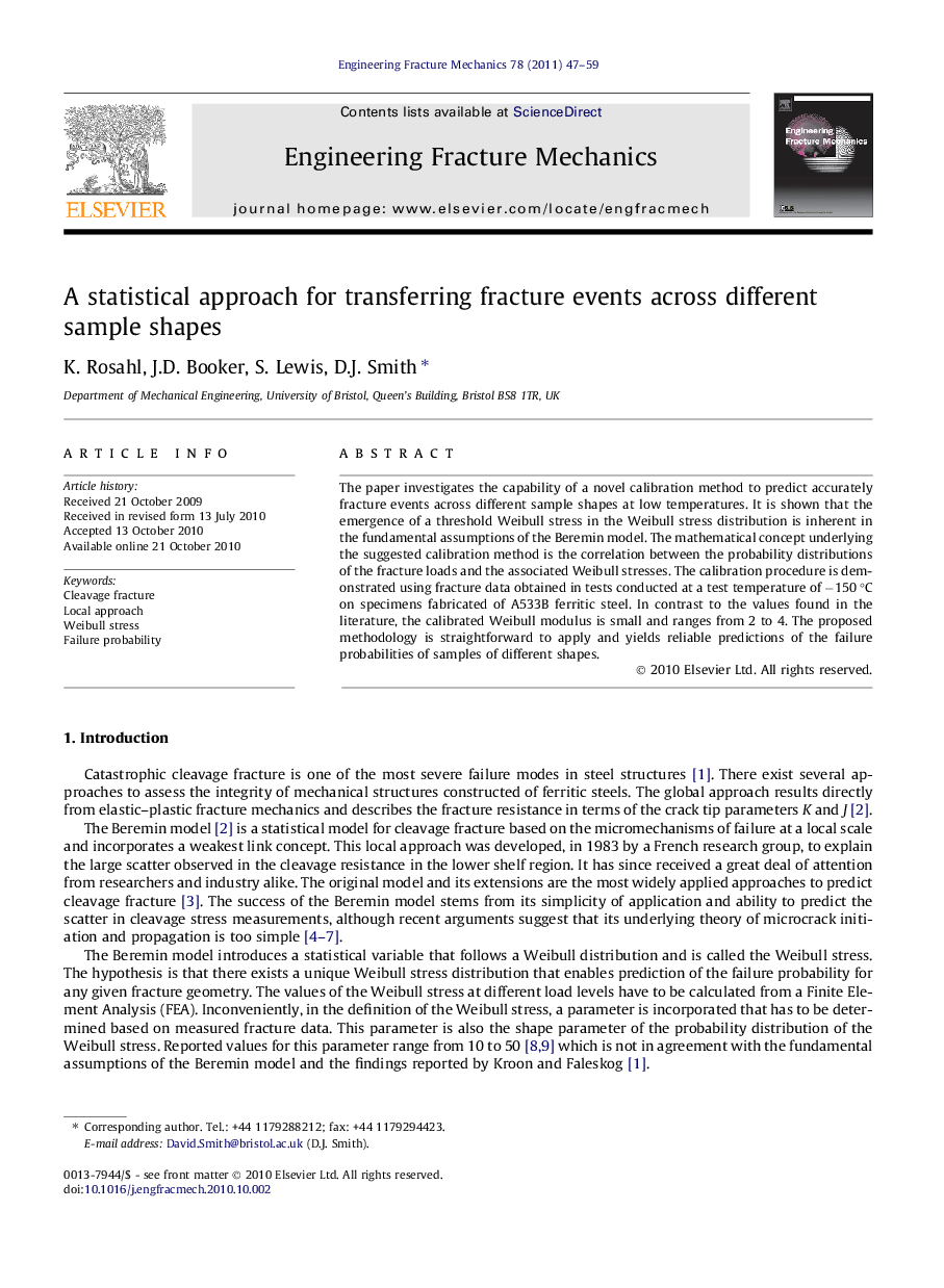 A statistical approach for transferring fracture events across different sample shapes