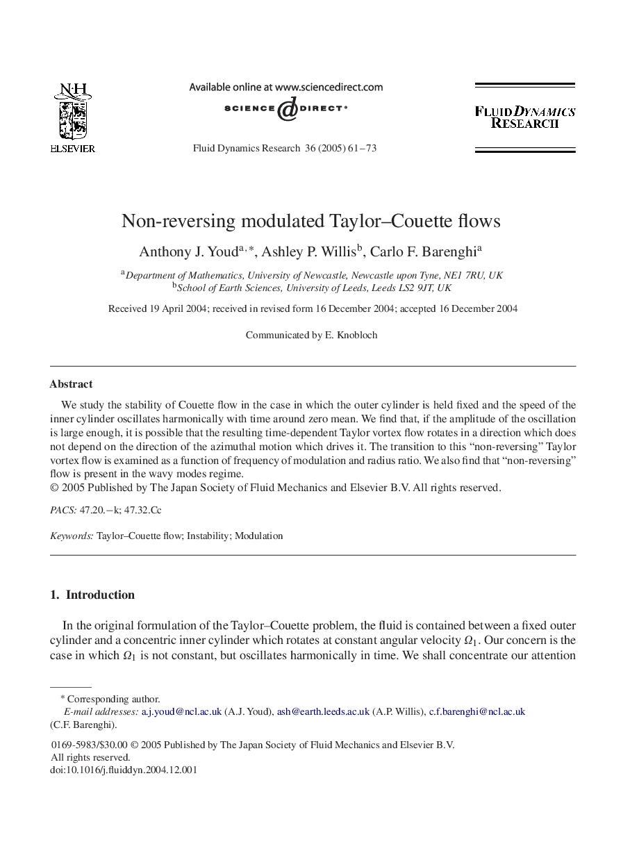 Non-reversing modulated Taylor-Couette flows