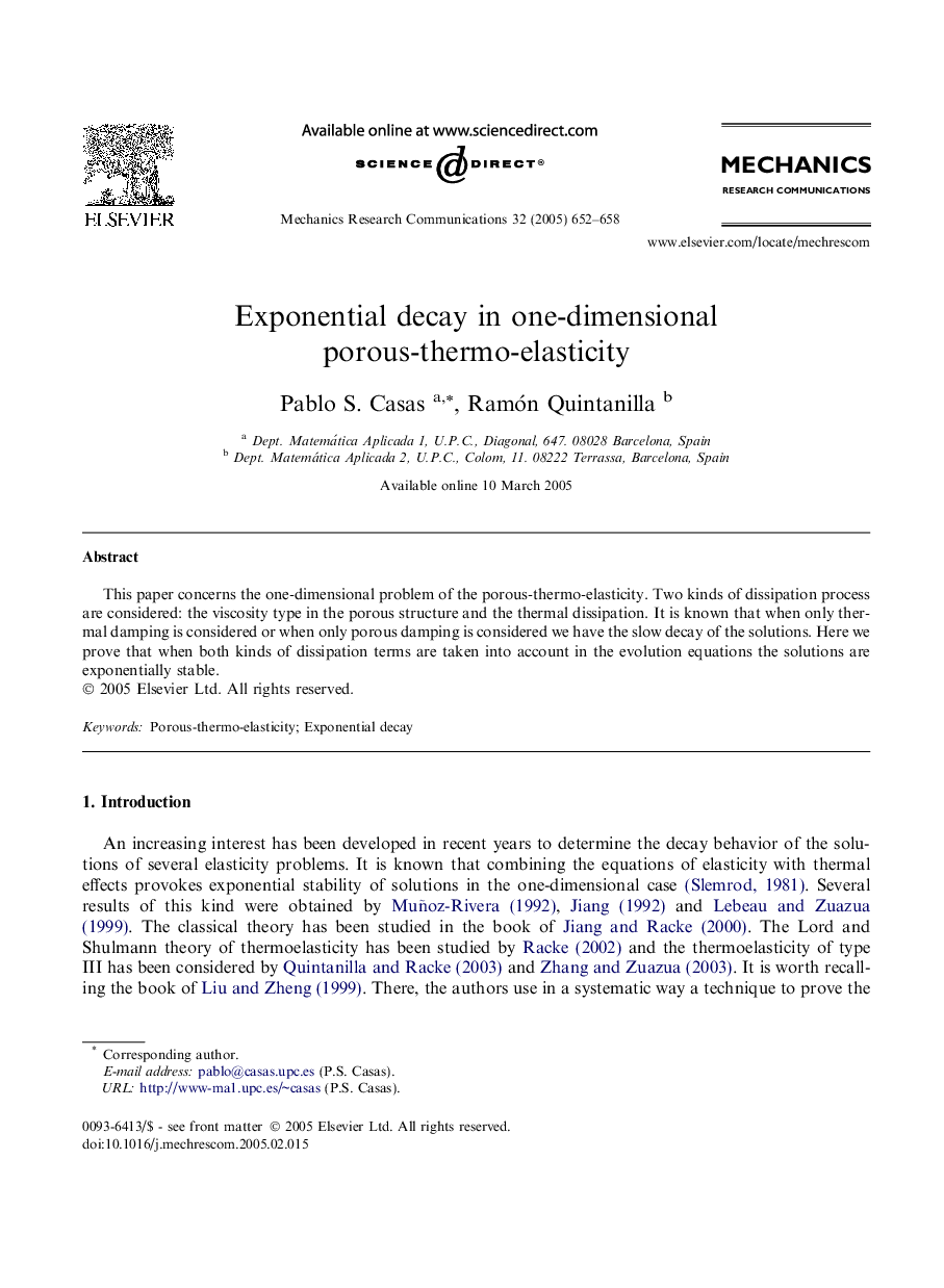 Exponential decay in one-dimensional porous-thermo-elasticity