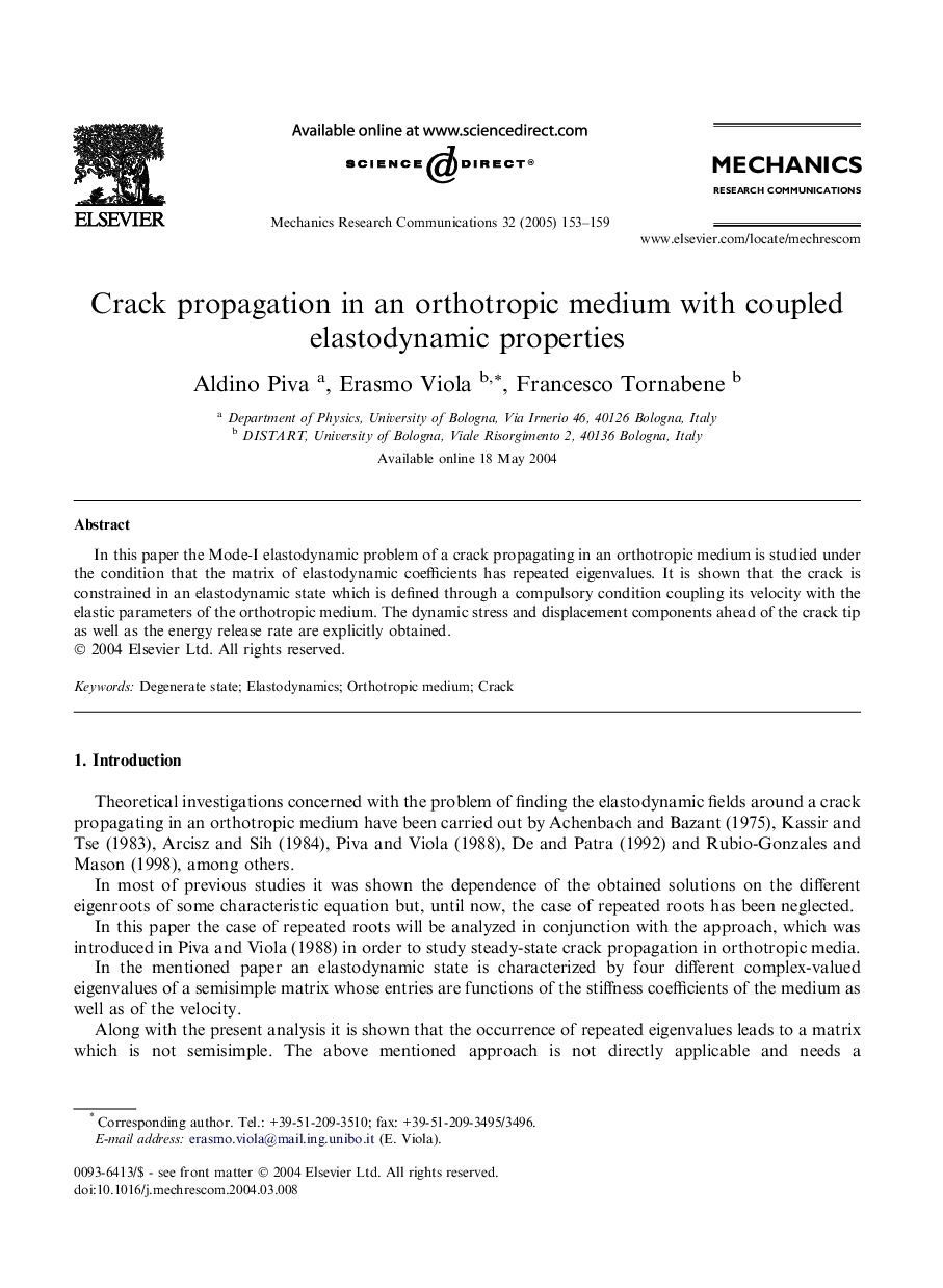 Crack propagation in an orthotropic medium with coupled elastodynamic properties