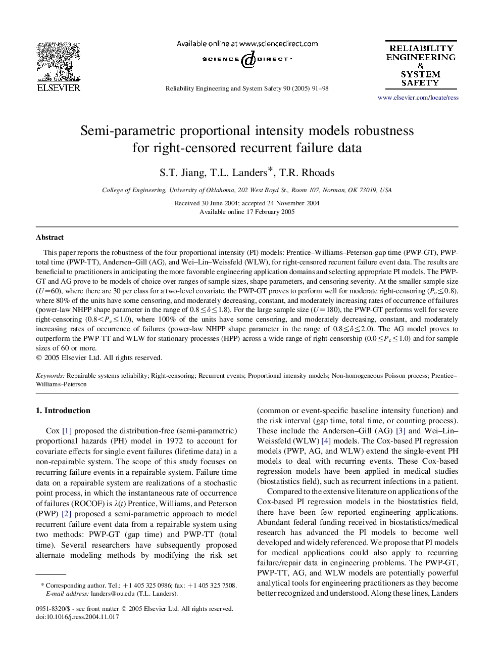 Semi-parametric proportional intensity models robustness for right-censored recurrent failure data