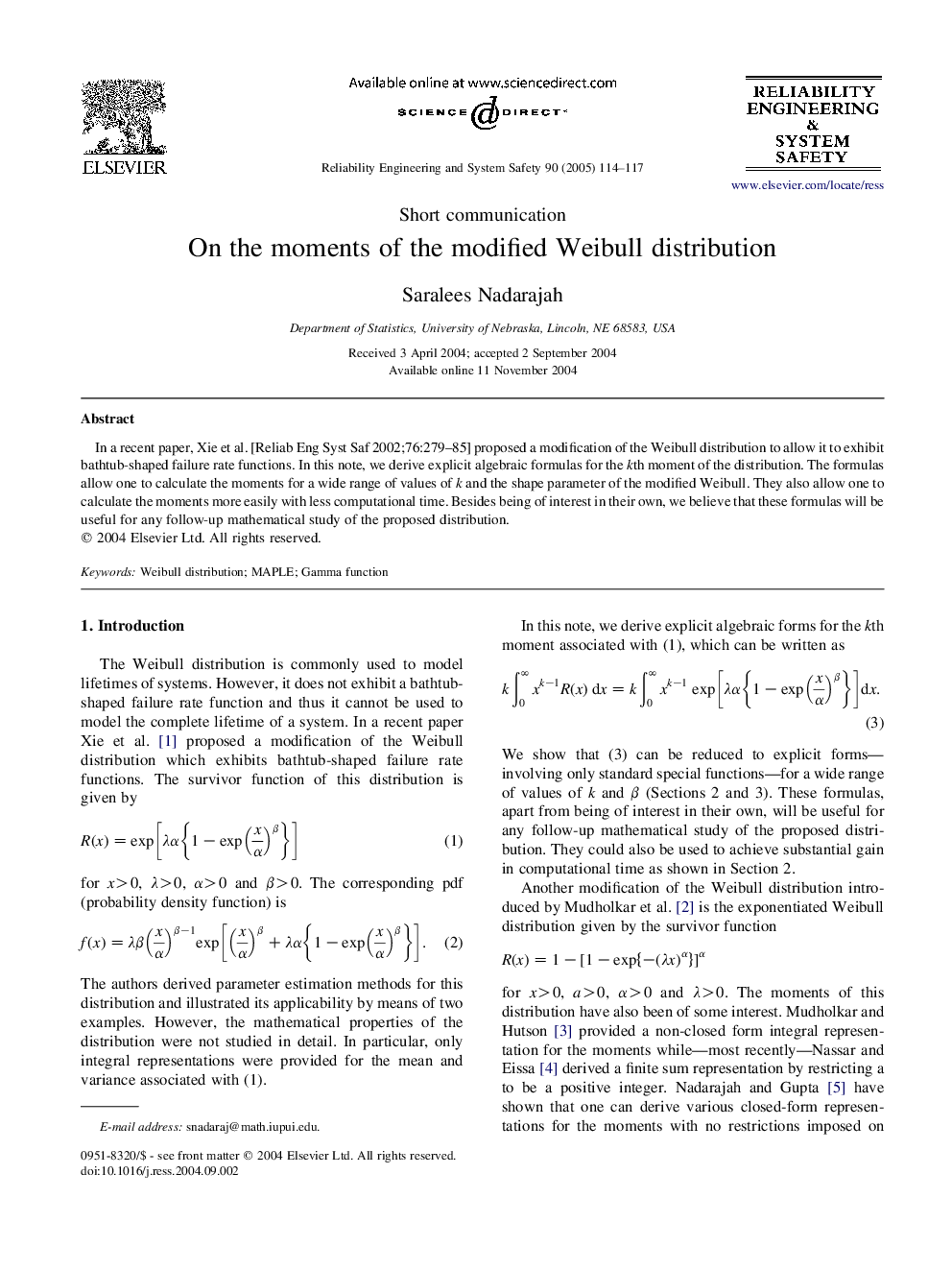 On the moments of the modified Weibull distribution