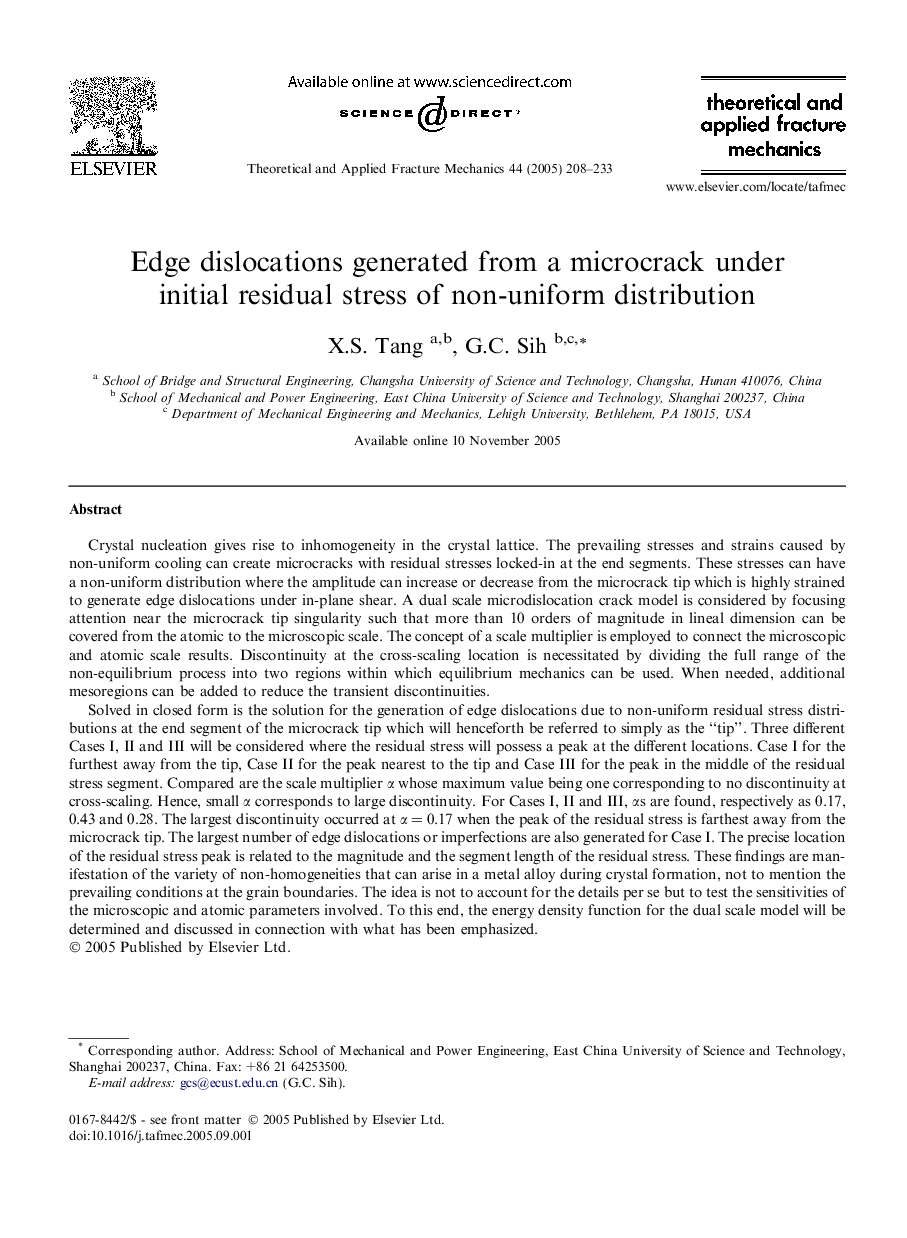 Edge dislocations generated from a microcrack under initial residual stress of non-uniform distribution