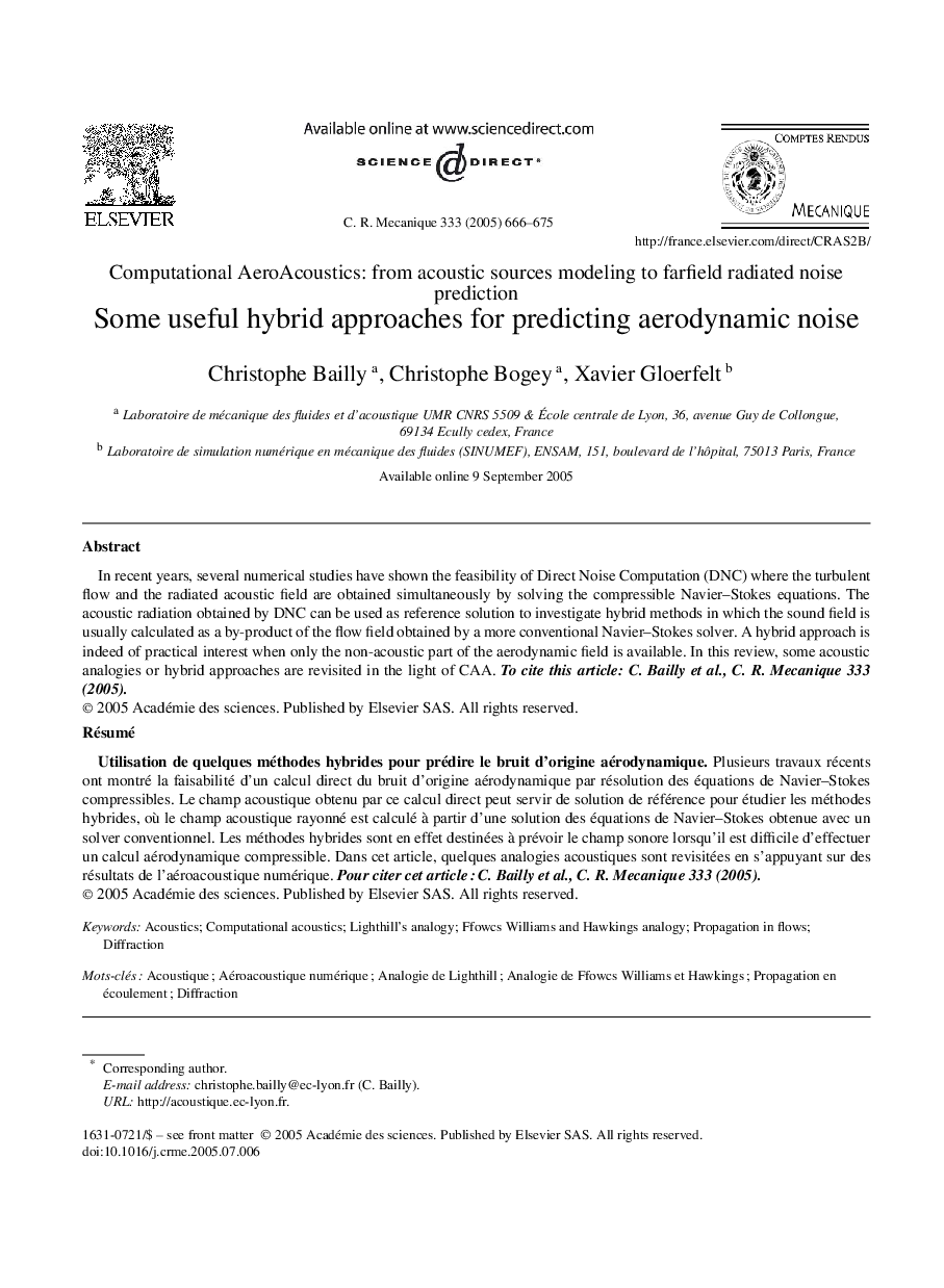 Some useful hybrid approaches for predicting aerodynamic noise