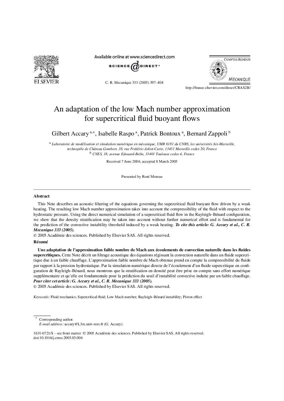 An adaptation of the low Mach number approximation for supercritical fluid buoyant flows