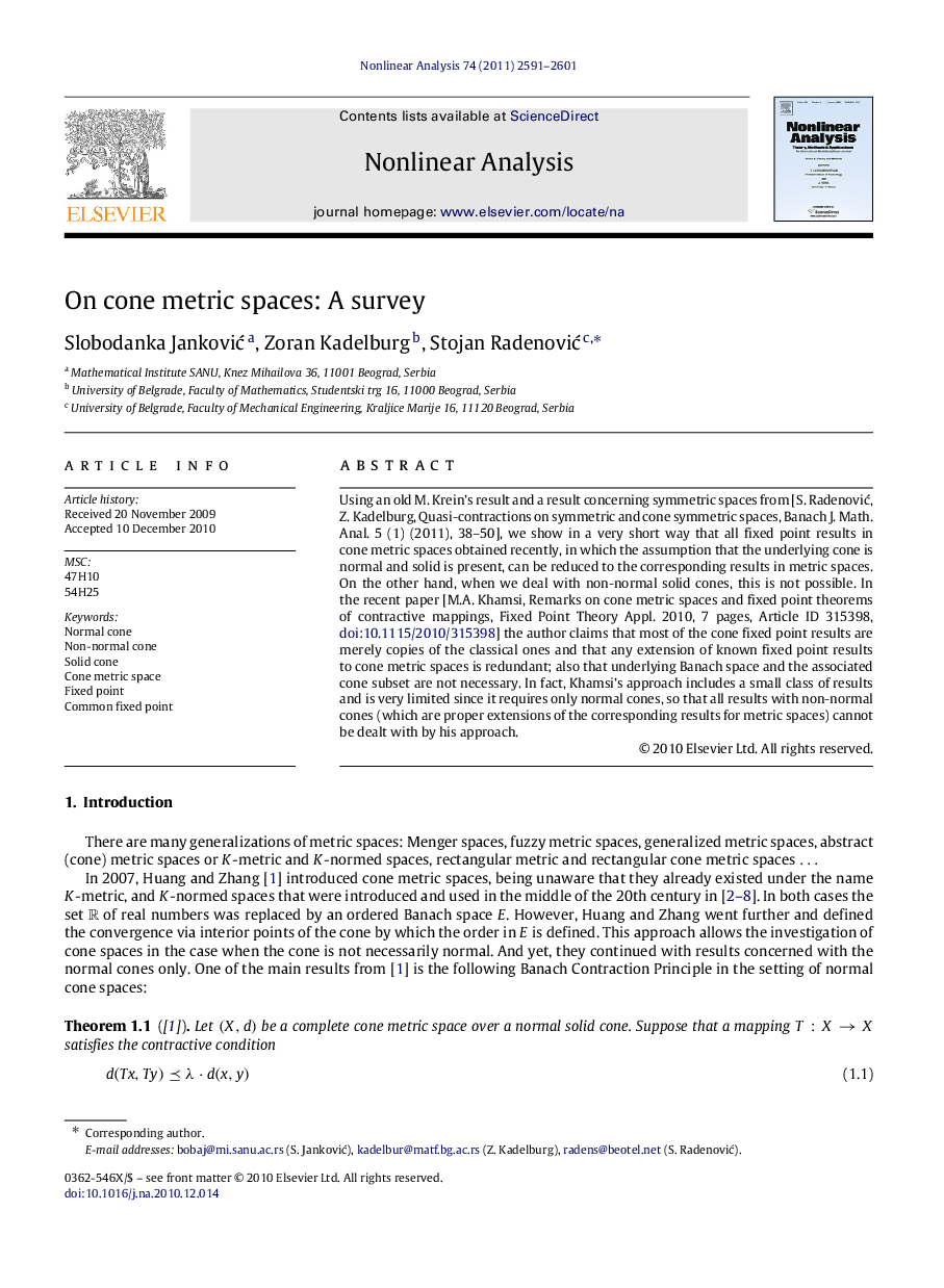 On cone metric spaces: A survey