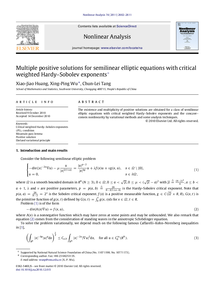 Multiple positive solutions for semilinear elliptic equations with critical weighted Hardy-Sobolev exponents