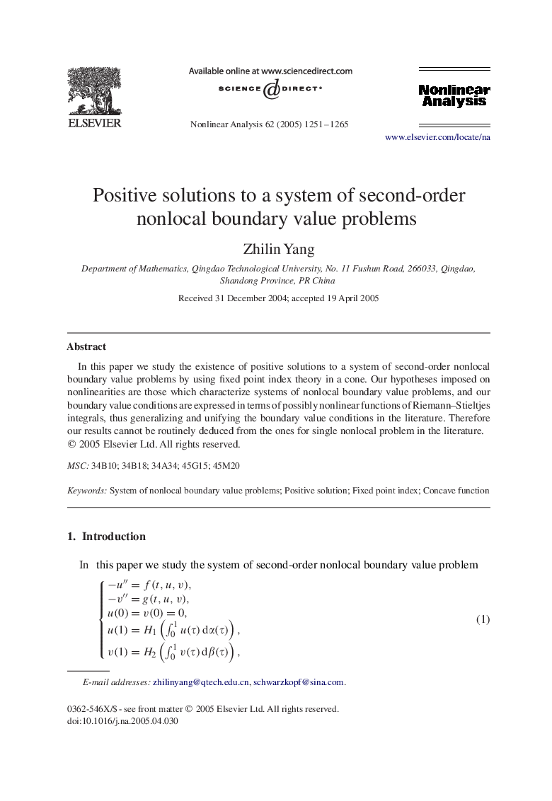 Positive solutions to a system of second-order nonlocal boundary value problems