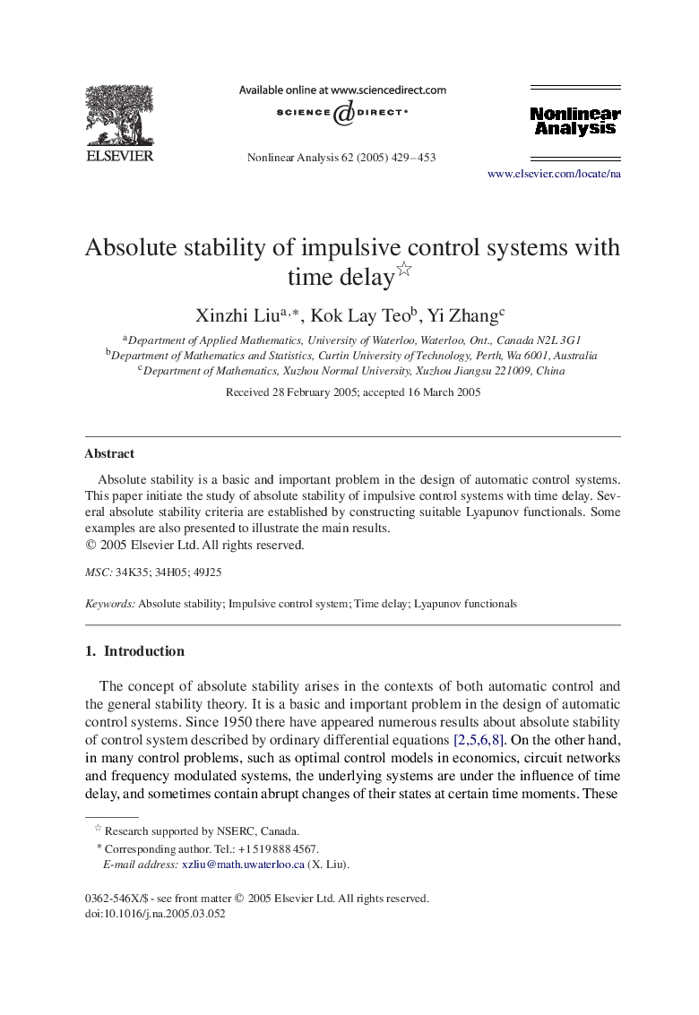 Absolute stability of impulsive control systems with time delay