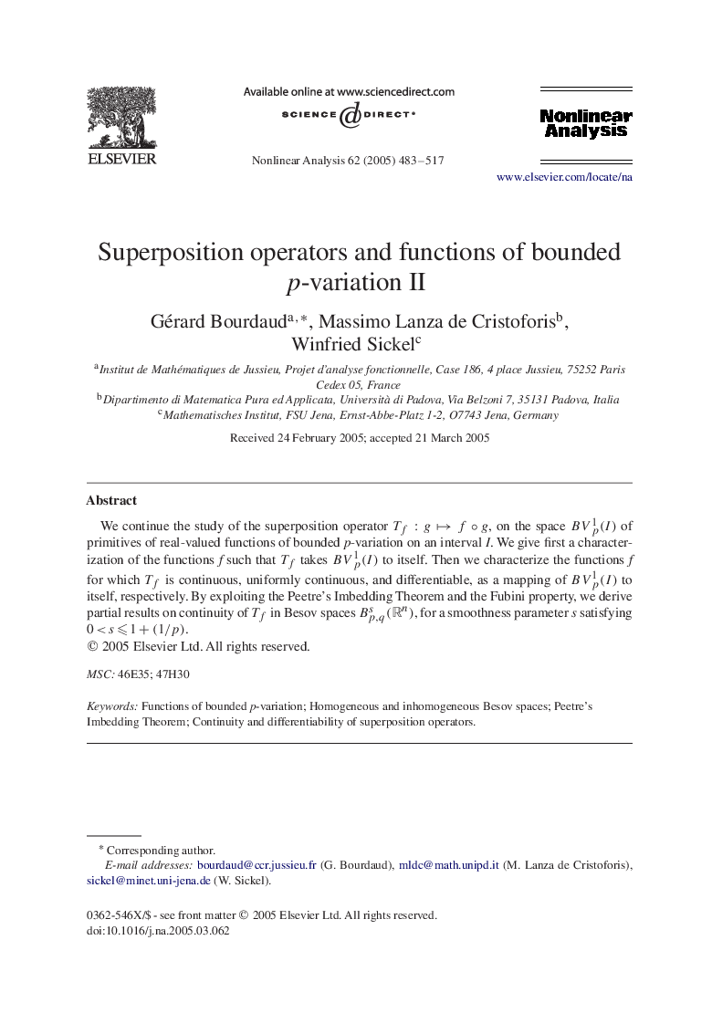 Superposition operators and functions of bounded p-variation II