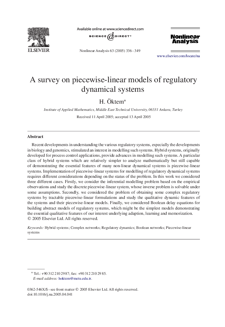 A survey on piecewise-linear models of regulatory dynamical systems