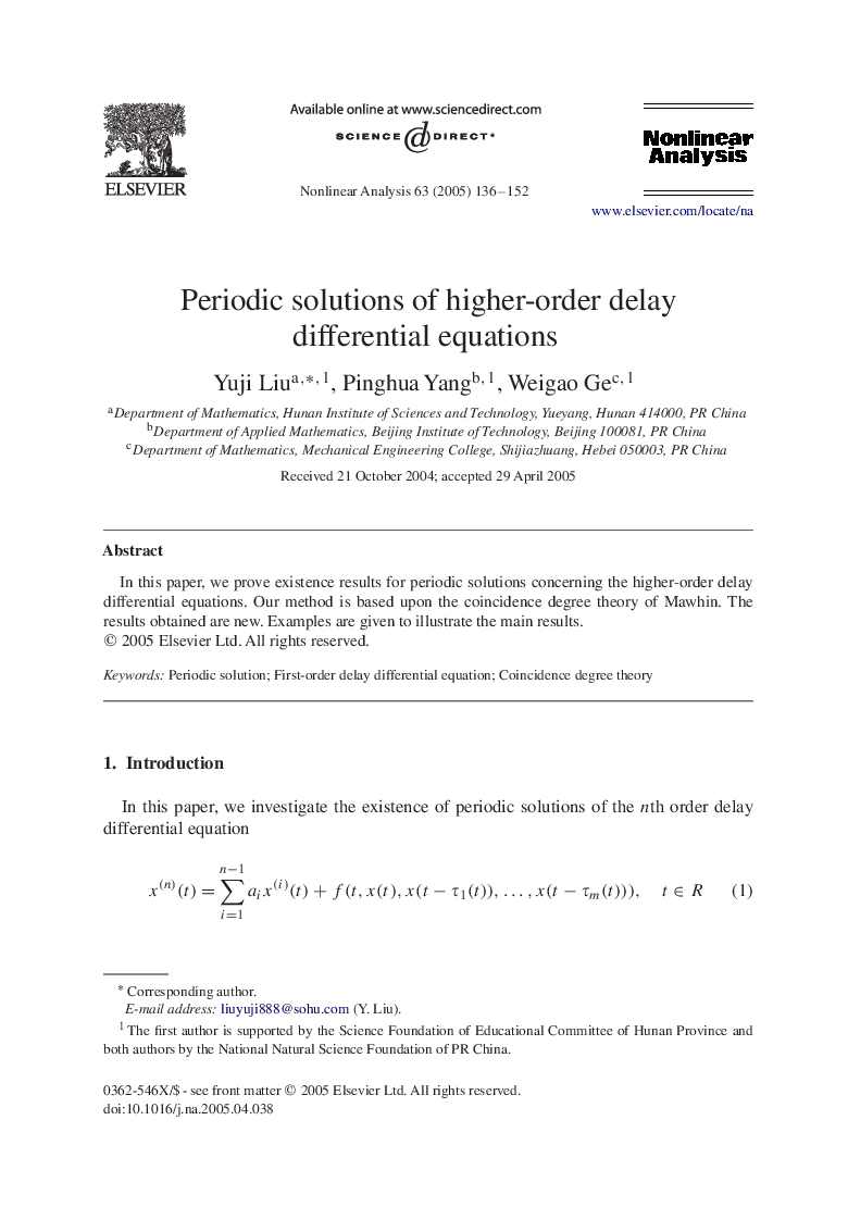 Periodic solutions of higher-order delay differential equations