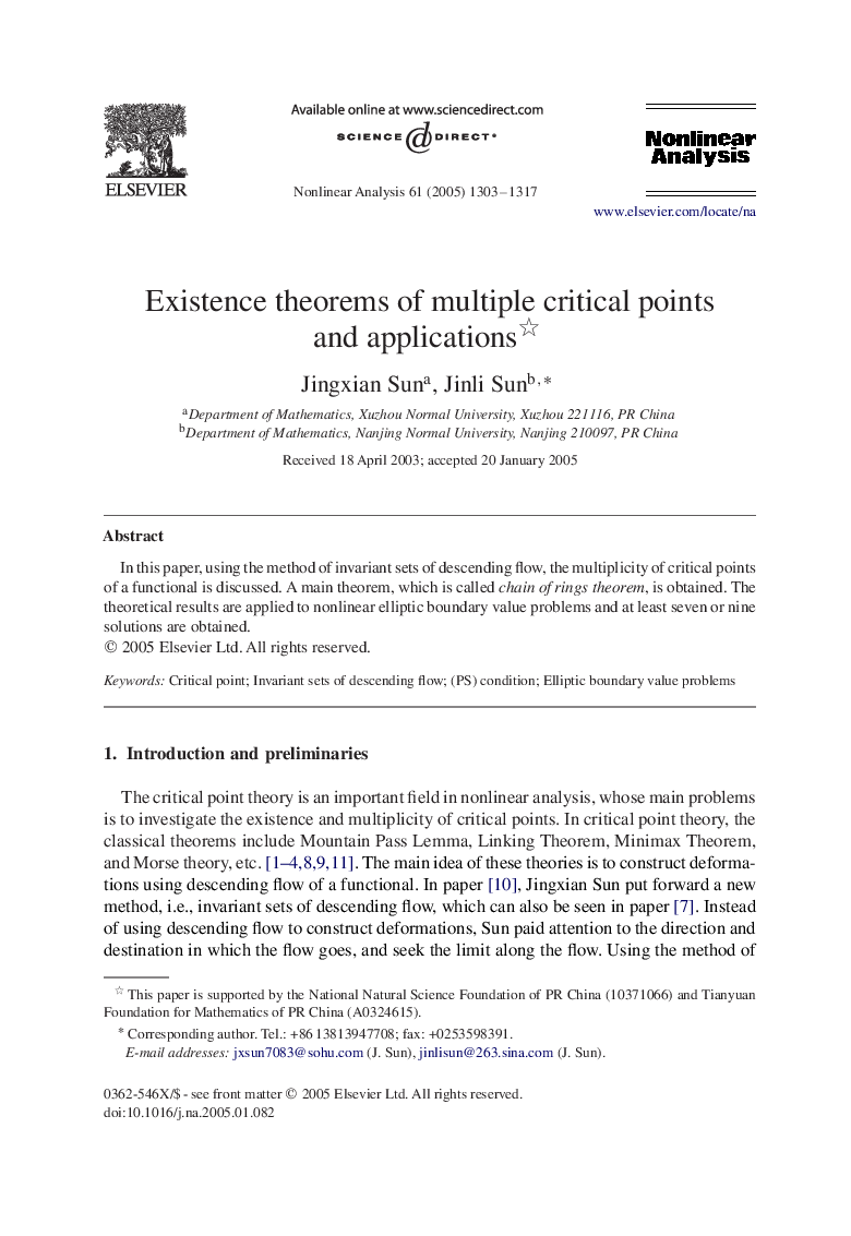 Existence theorems of multiple critical points and applications